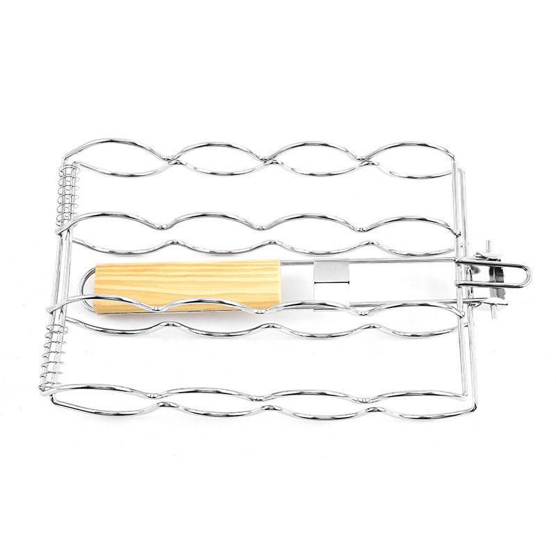 Premium Folding Handle Corn Grill Clip – Wooden Grip
