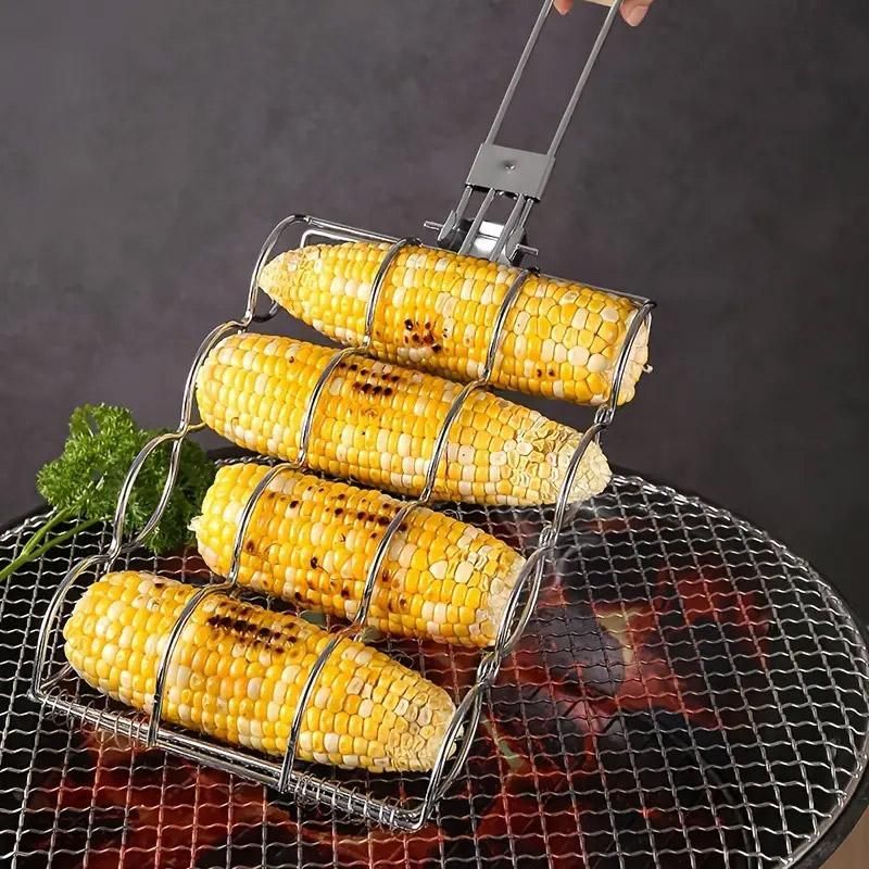Premium Folding Handle Corn Grill Clip – Wooden Grip