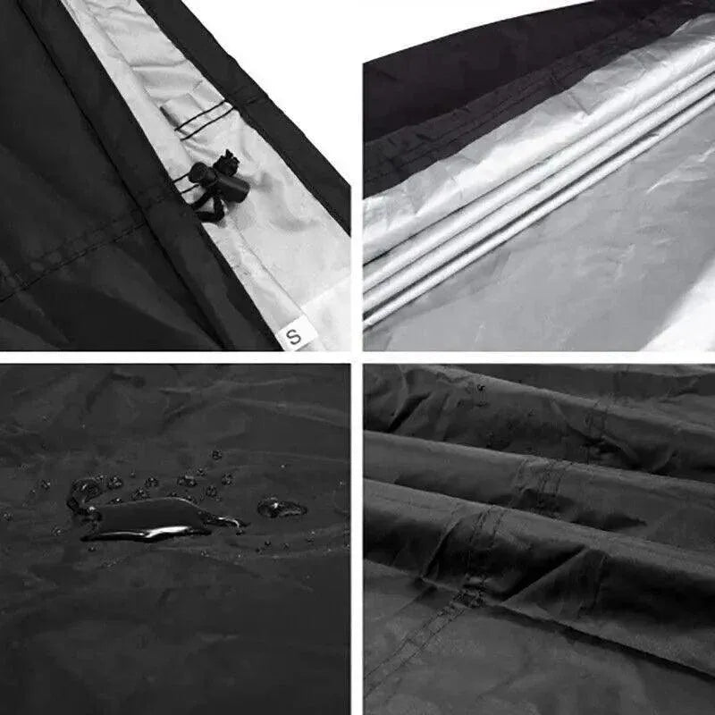 Premium Waterproof BBQ Cover – Black Large with Locking Rope