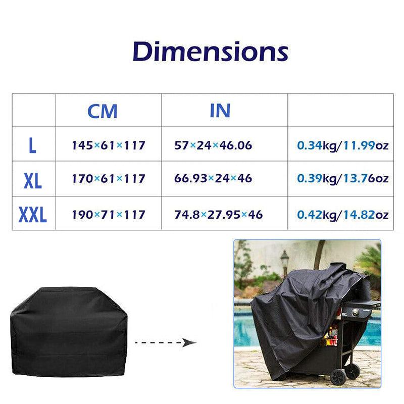 Waterproof BBQ Grill Cover Heavy Duty Rain Protector L/XL/XXL - Black - SuperSaverAU - view 2