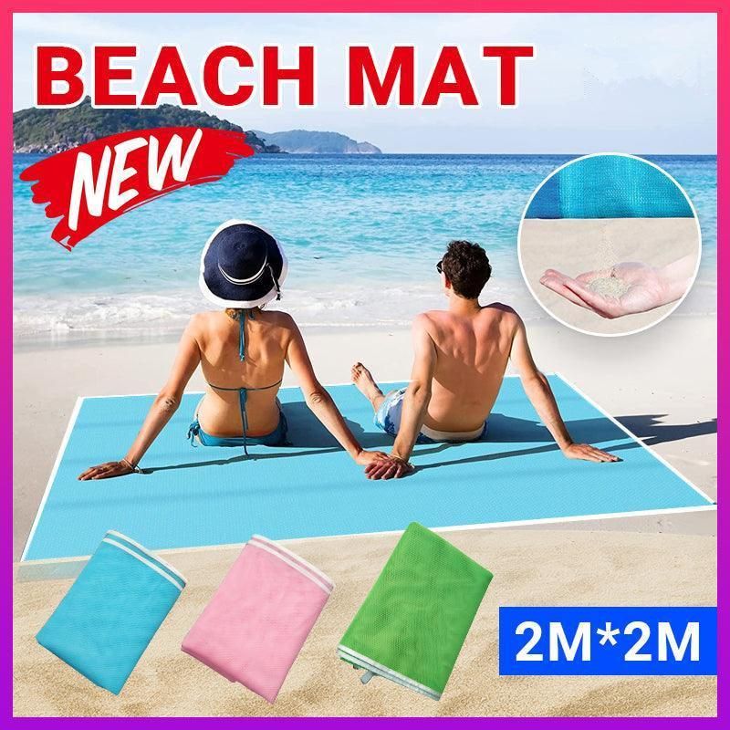 Premium Sand-Free Beach Mat – Blue Foldable PE 2 x 2m