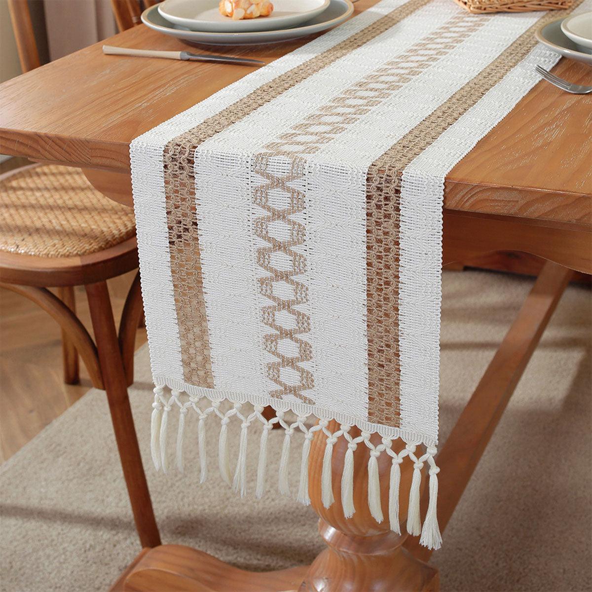 Premium Cotton Linen Table Runner – Beige 183 x 30cm