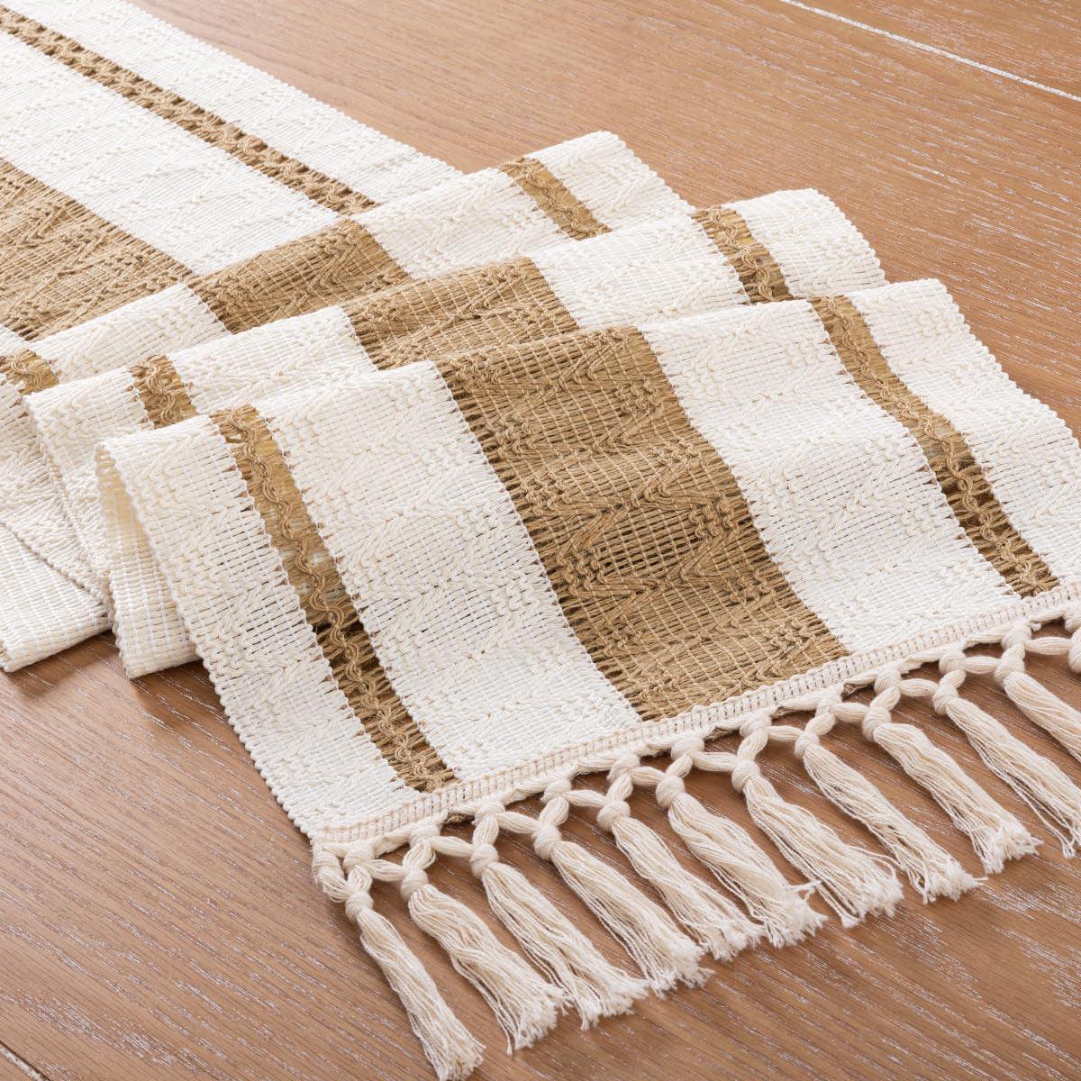 Premium Cotton Linen Table Runner – Beige 183 x 30cm