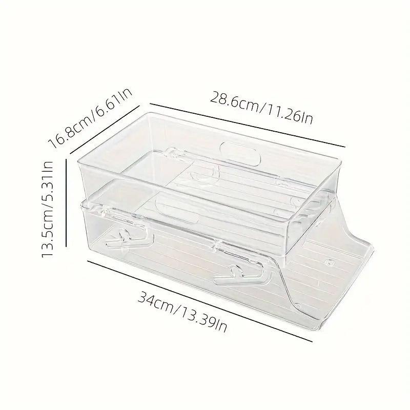 Double-Layer Rolling Beverage Storage Rack, 34 x 16.8 x 13.5 cm, Holds 11 Cans - SuperSaverAU - view 2
