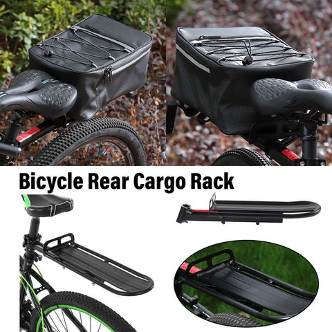 Premium Quick Release Alloy Mountain Bike Rear Rack 10kg Capacity - Black