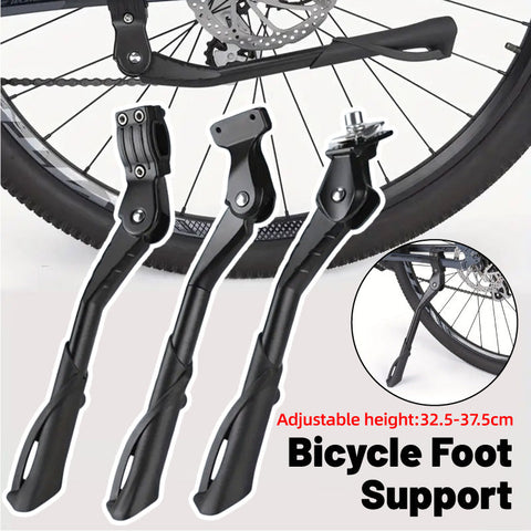 Premium Adjustable Aluminium Bicycle Kickstand with Three-Hole Mount - Black