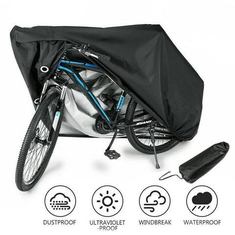 Premium 210T Waterproof Bike Cover with UV, Rain Protection & Storage Bag - Black