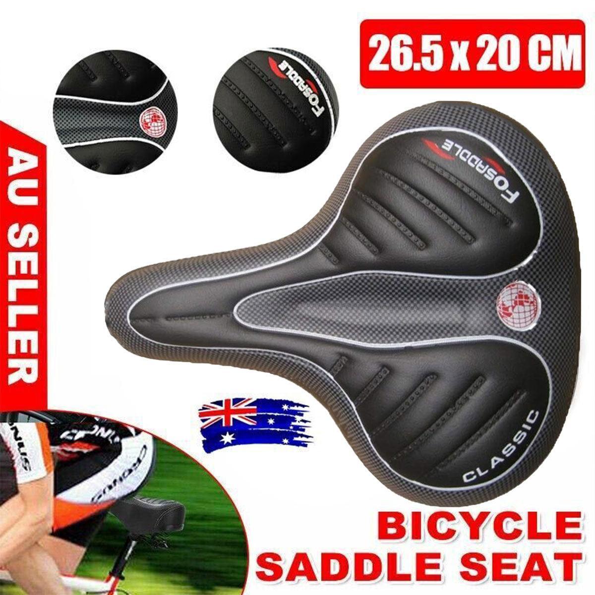 Premium Wide Cruiser Bicycle Saddle with Shock Absorbing Springs - Black