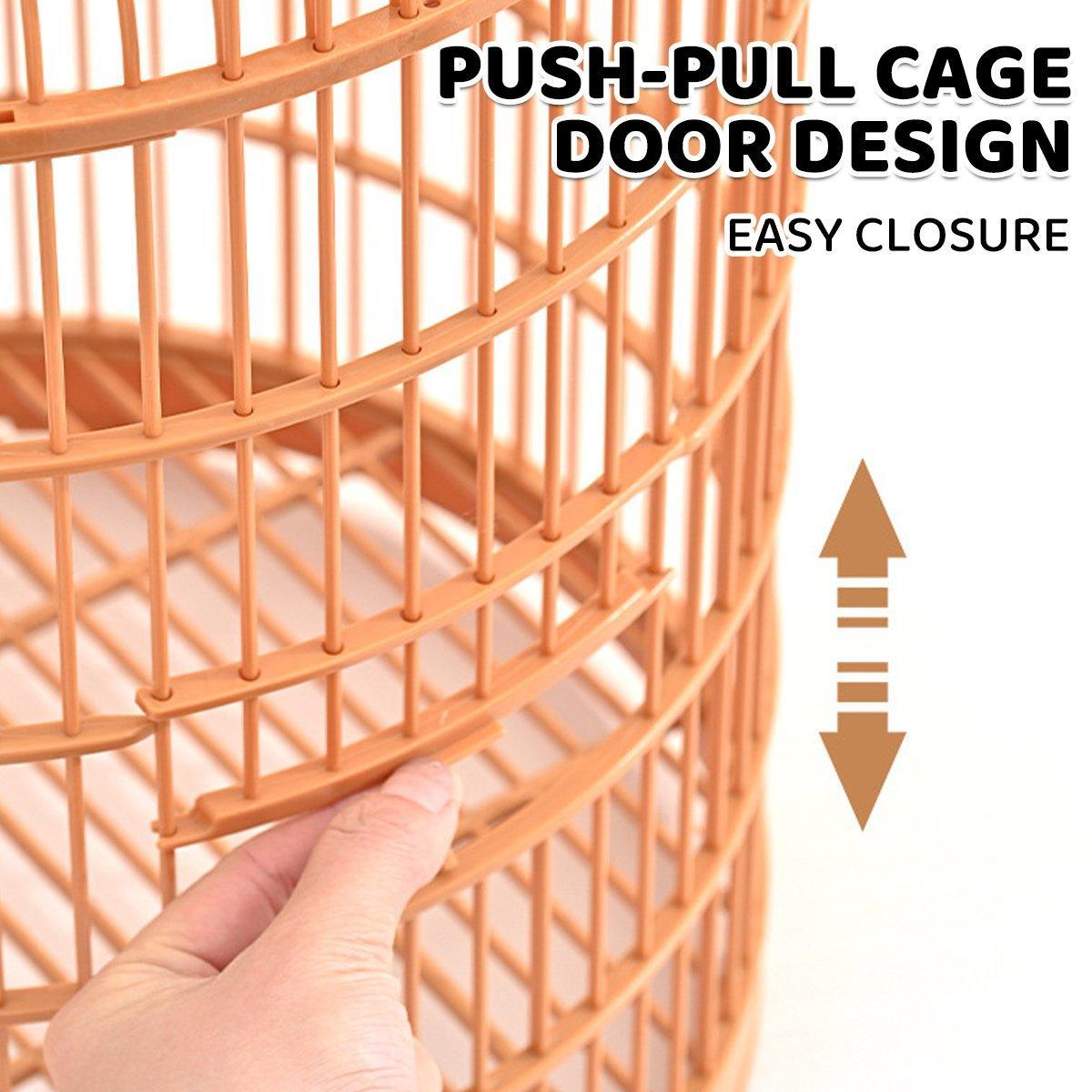 Portable Luxury Bird Round Cage, 49.5cm H x 30cm D, Lightweight, Easy Clean - SuperSaverAU - view 5