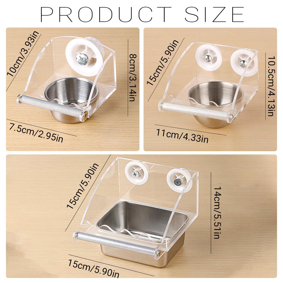 Premium Stainless Steel Bird Feeder Bowl Anti-Spill - L