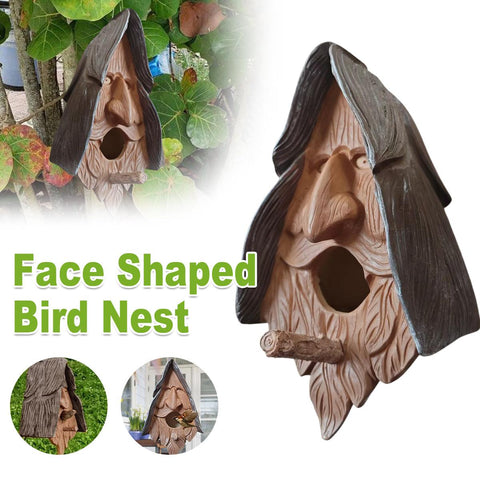 Resin Birdhouse with Unique Face Design, 4.33 x 5.11 x 10.23 inches - SuperSaverAU - view 1