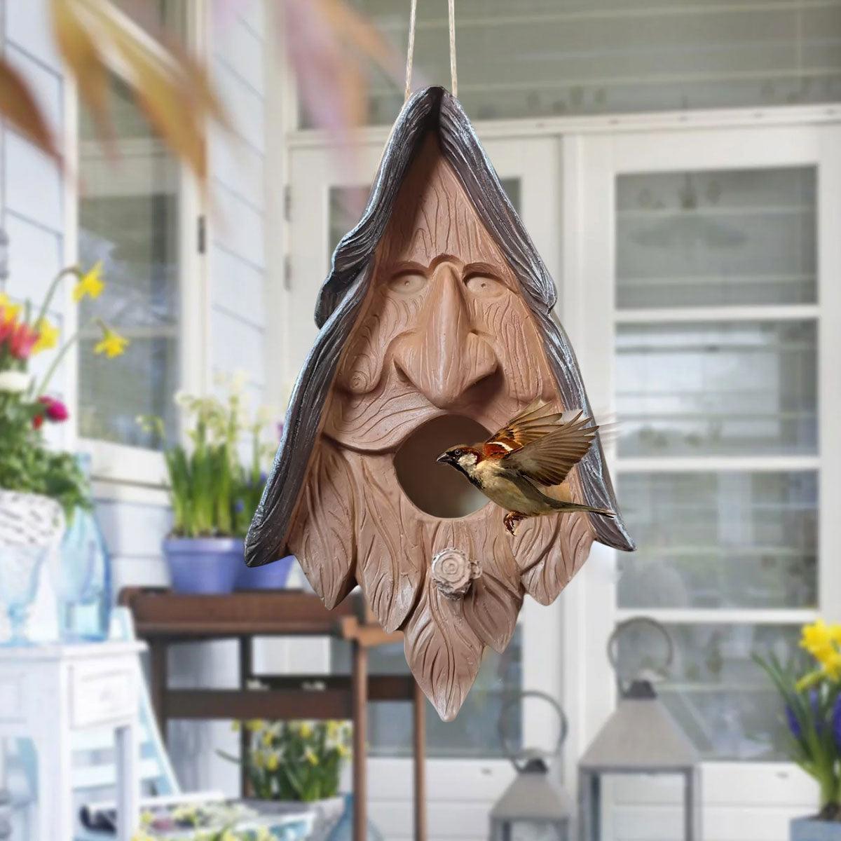 Resin Birdhouse with Unique Face Design, 4.33 x 5.11 x 10.23 inches - SuperSaverAU - view 3