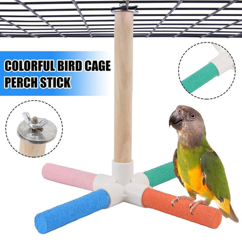 Premium Colourful Parrot Umbrella Perch Stand with Claw Grinding Bars