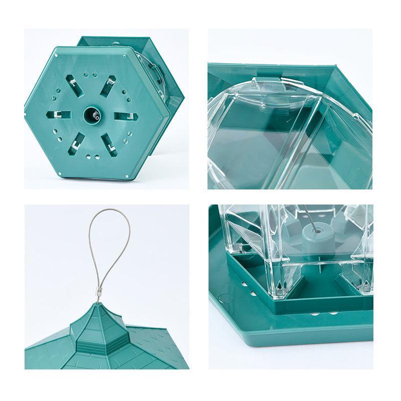 Green Bird Feeder, 23x20cm, Sturdy Plastic, Easy to Fill & Clean, Hanging - SuperSaverAU - view 4