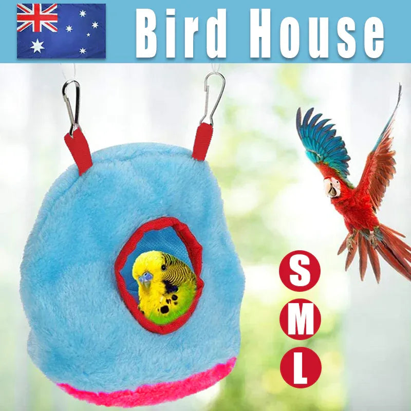 Premium Plush Hanging Bird Nest Hammock with Hooks - L