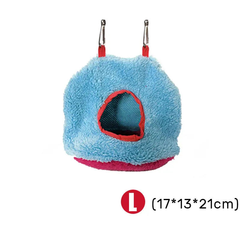Premium Plush Hanging Bird Nest Hammock with Hooks - L