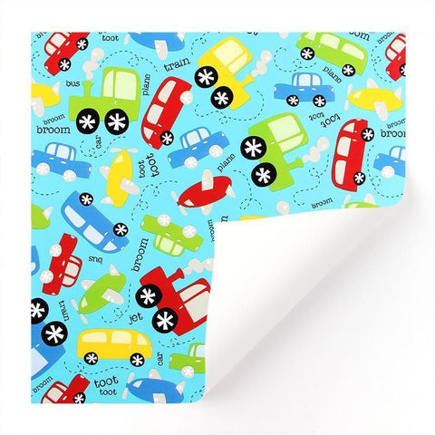Premium Cartoon Gift Wrapping Paper – Blue Car 20 Sheets