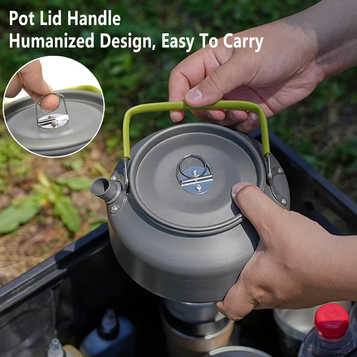 1.2L Outdoor Teapot Camping Hiking Portable Aluminum Kettle Coffee Pot Travel - SuperSaverAU - view 4