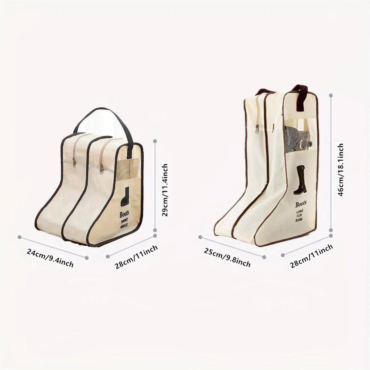 4PCS Beige Travel Shoe Bags - Dustproof Storage for Long and Short Boots - SuperSaverAU - view 3