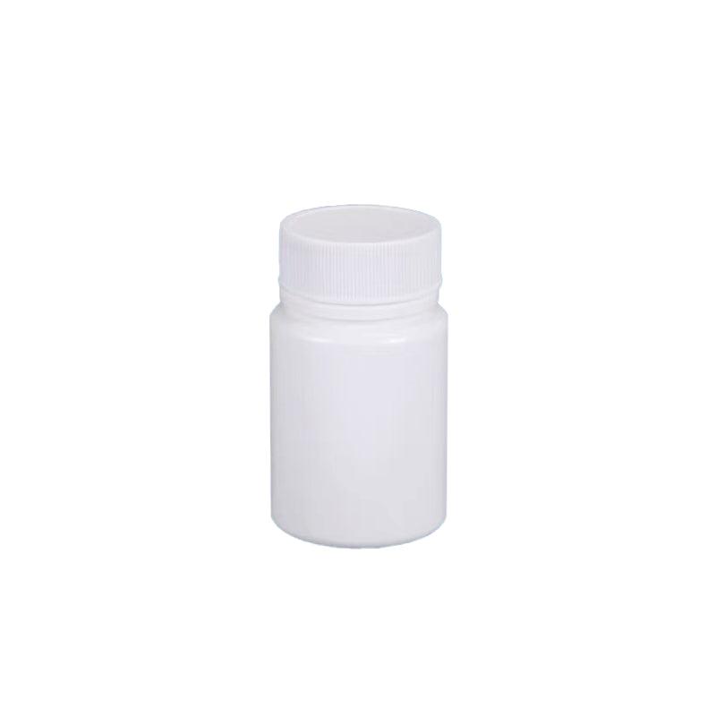 Premium 100pcs 50ml White HDPE Capsule Bottles with Screw Caps and Foil Seals