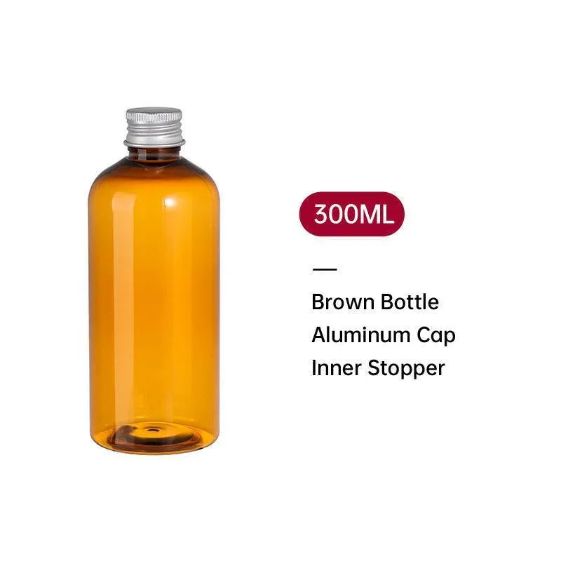 Premium 20pcs Brown 200ml PET Cosmetic Bottles with Aluminium Screw Lids