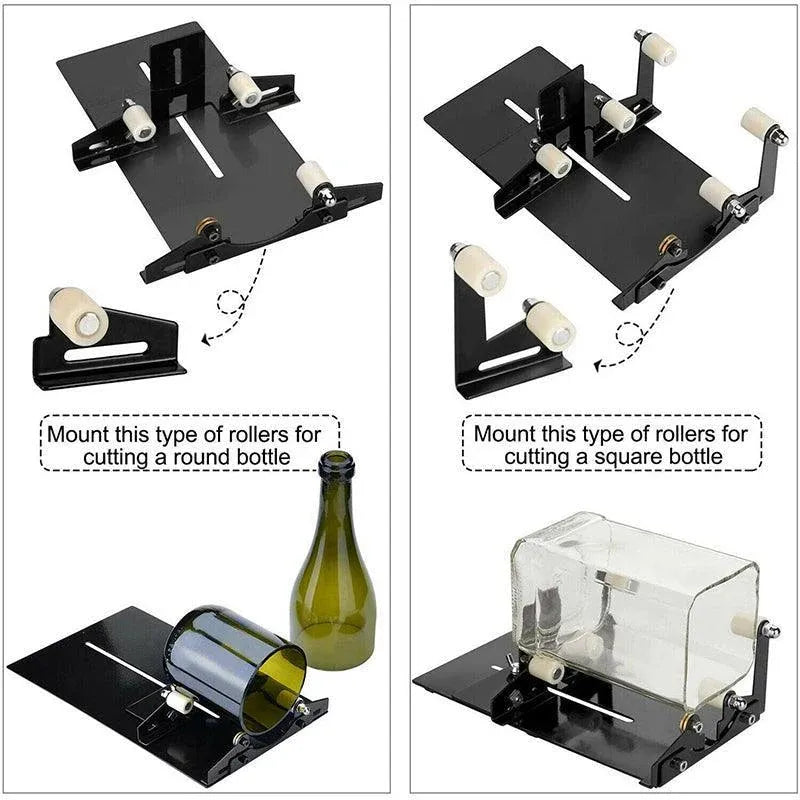 Premium Adjustable Glass Bottle Cutter Tool for Round & Square Bottles