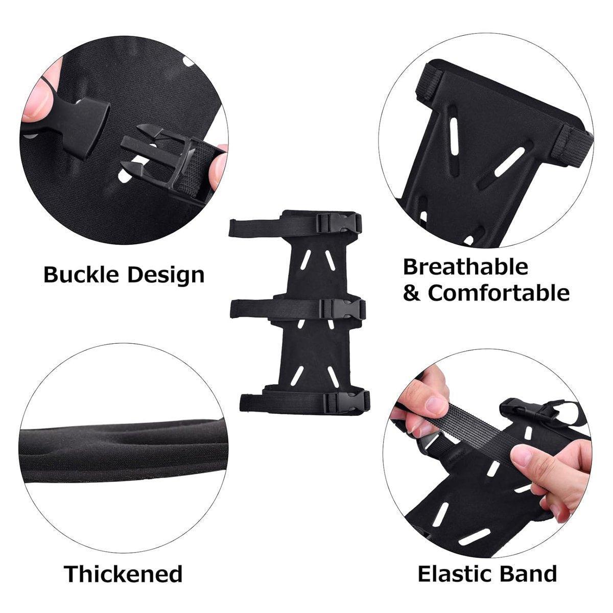 Premium 2pcs Black Openwork Archery Arm Guards with Adjustable Elastic Straps