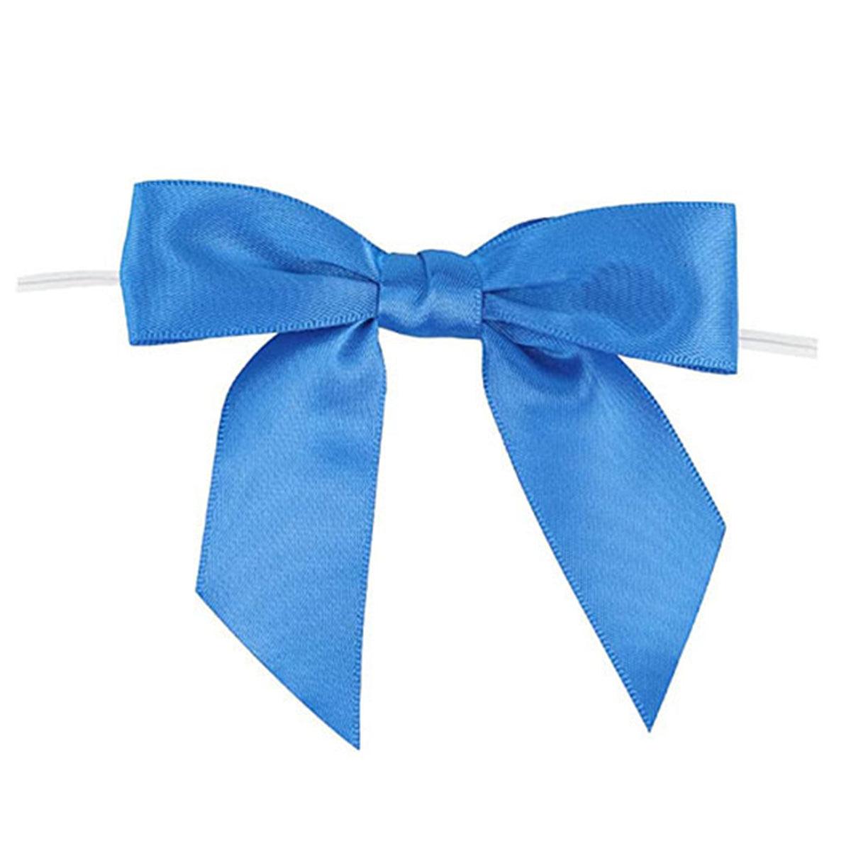 Premium Satin Ribbon Bow Ties – Red 50 Pack with Wired Attachment