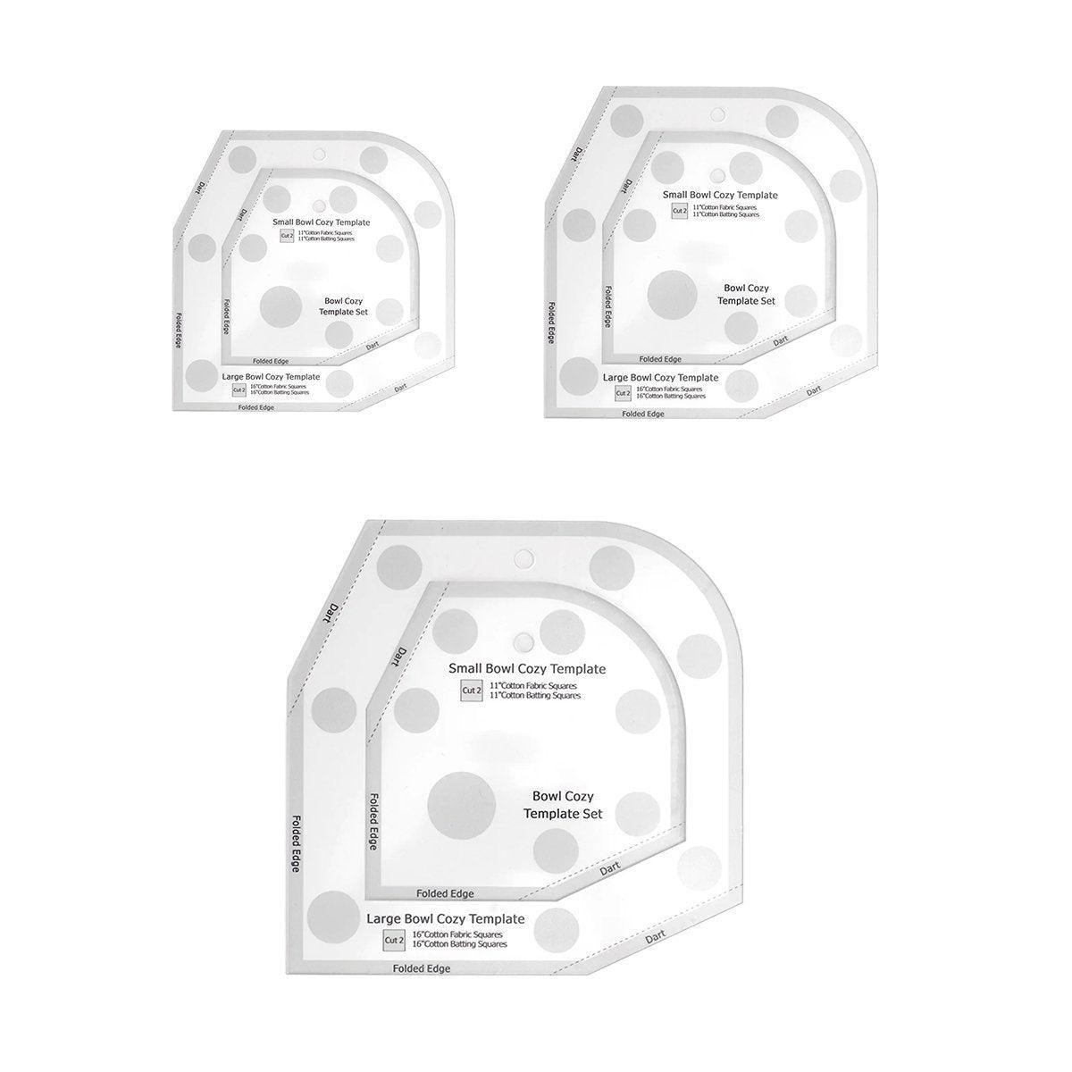 Quilting Ruler Bowl Mat Template Set - 6, 8, 10 Inch Acrylic Cozy - SuperSaverAU - view 1