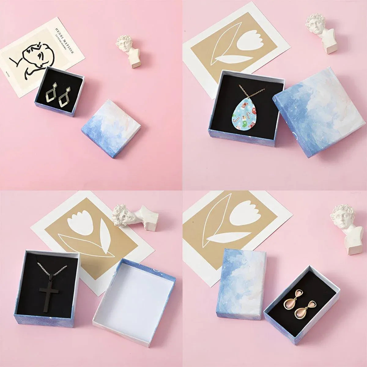 Premium 20 Pack Cloud Jewellery Display Boxes 5x5x3cm
