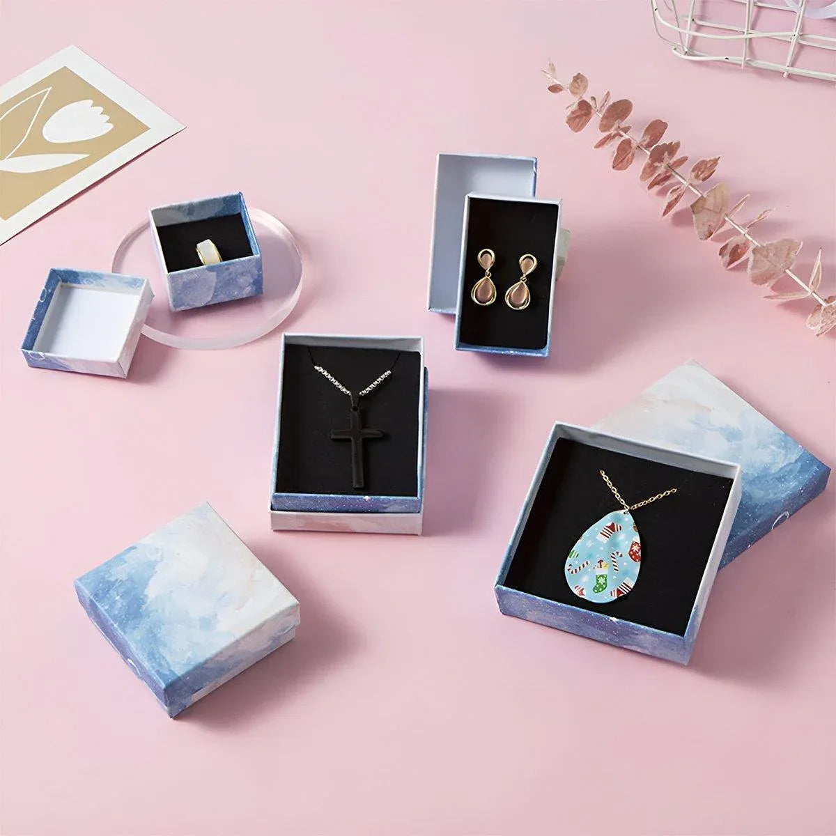 Premium 20 Pack Cloud Jewellery Display Boxes 9x9x3cm