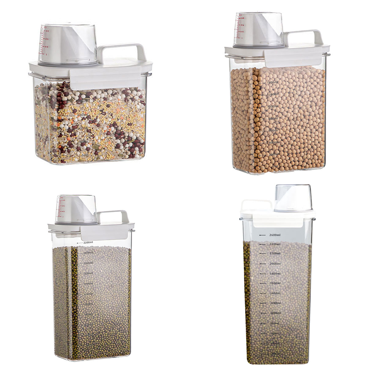 Transparent 2300ml Grain Storage Box with Airtight Seal - Kitchen Essentials - SuperSaverAU - view 2