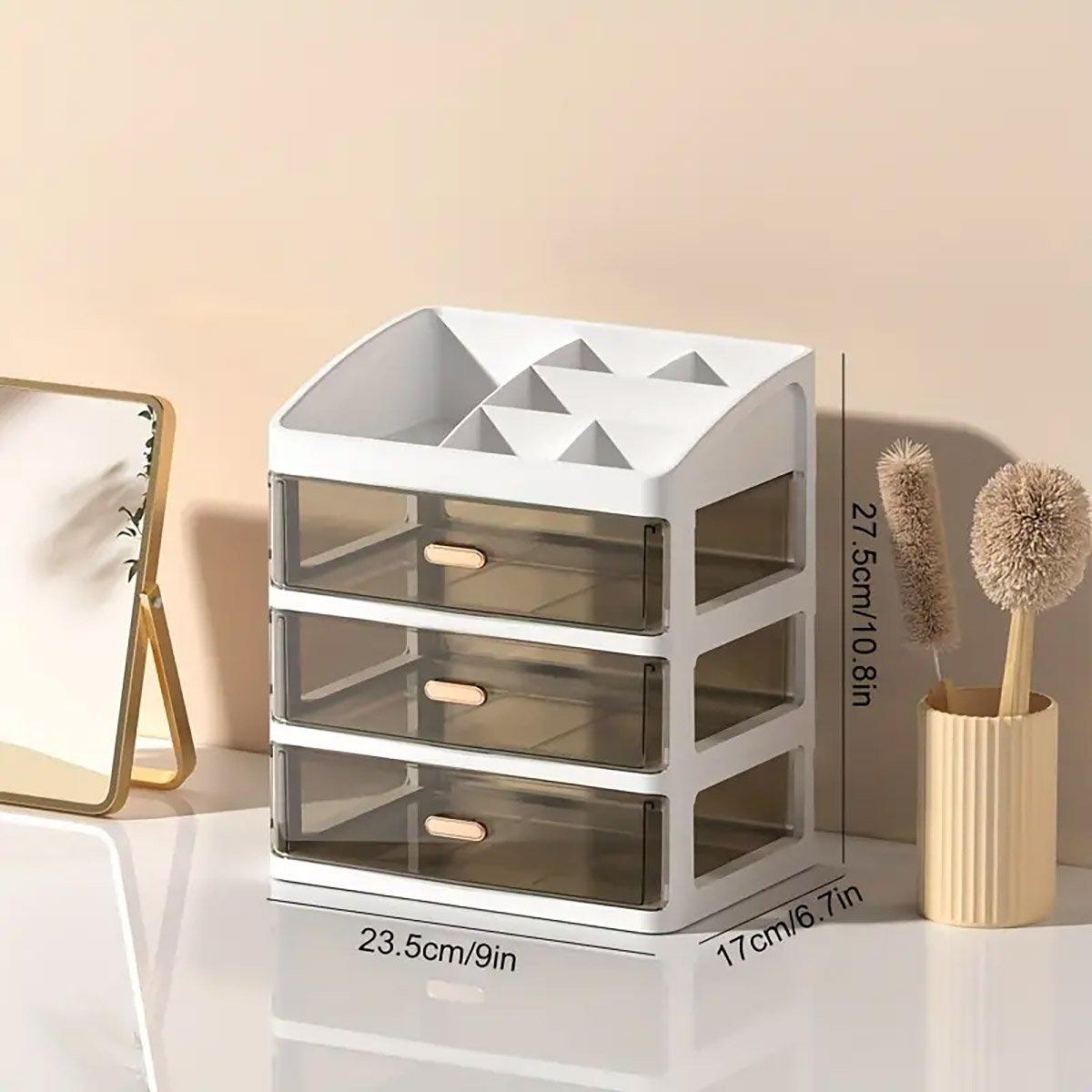 Premium 3-Layer Cosmetic Organiser – with Drawers