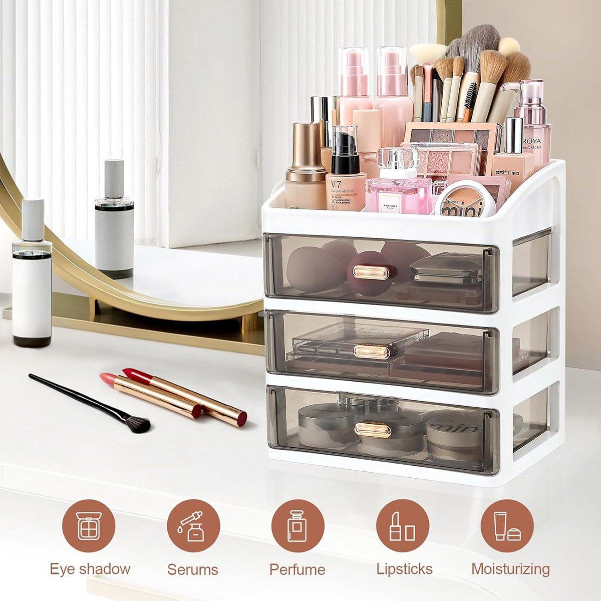 Premium 3-Layer Cosmetic Organiser – with Drawers