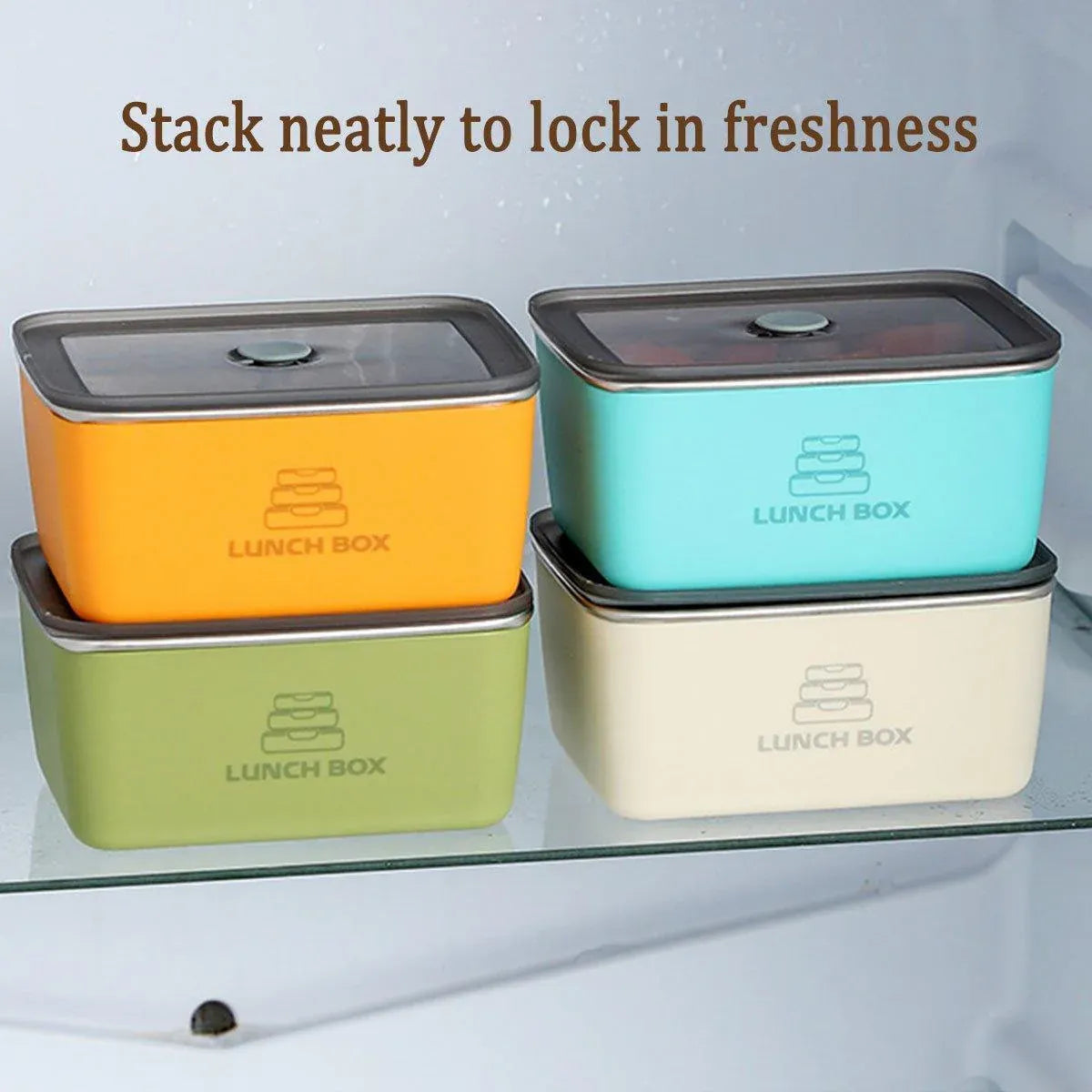 Premium Sealed Stainless Steel Crisper Containers – 4 Piece Set