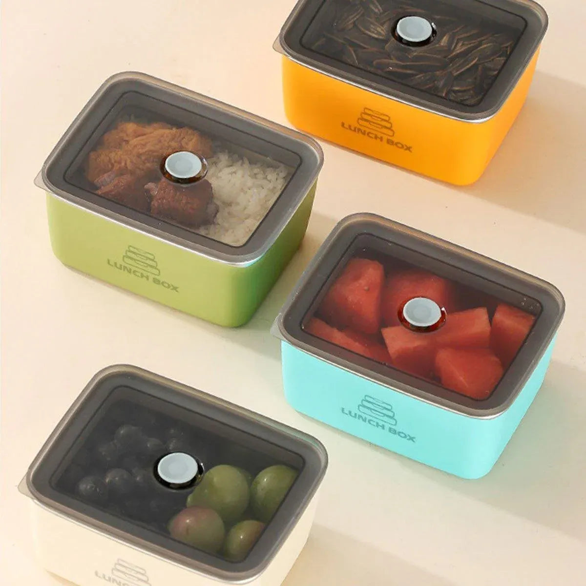 Premium Sealed Stainless Steel Crisper Containers – 4 Piece Set