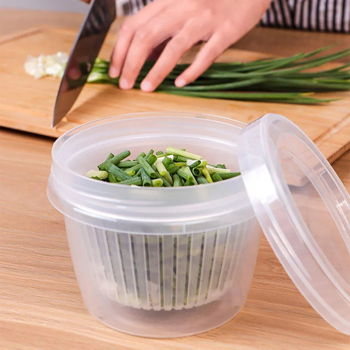 Premium Plastic Storage Containers with Drain Layers – 5 Pack