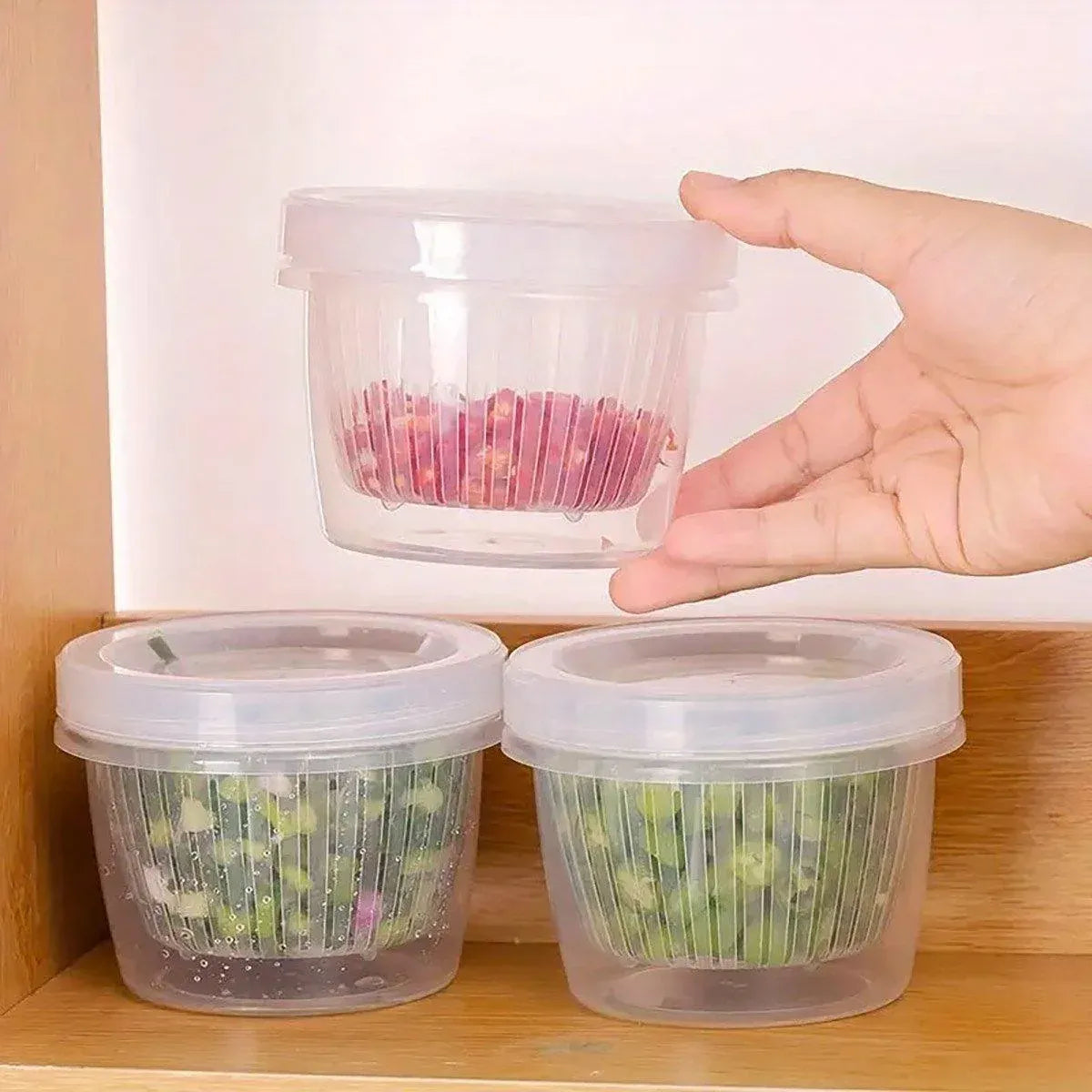Premium Plastic Storage Containers with Drain Layers – 5 Pack
