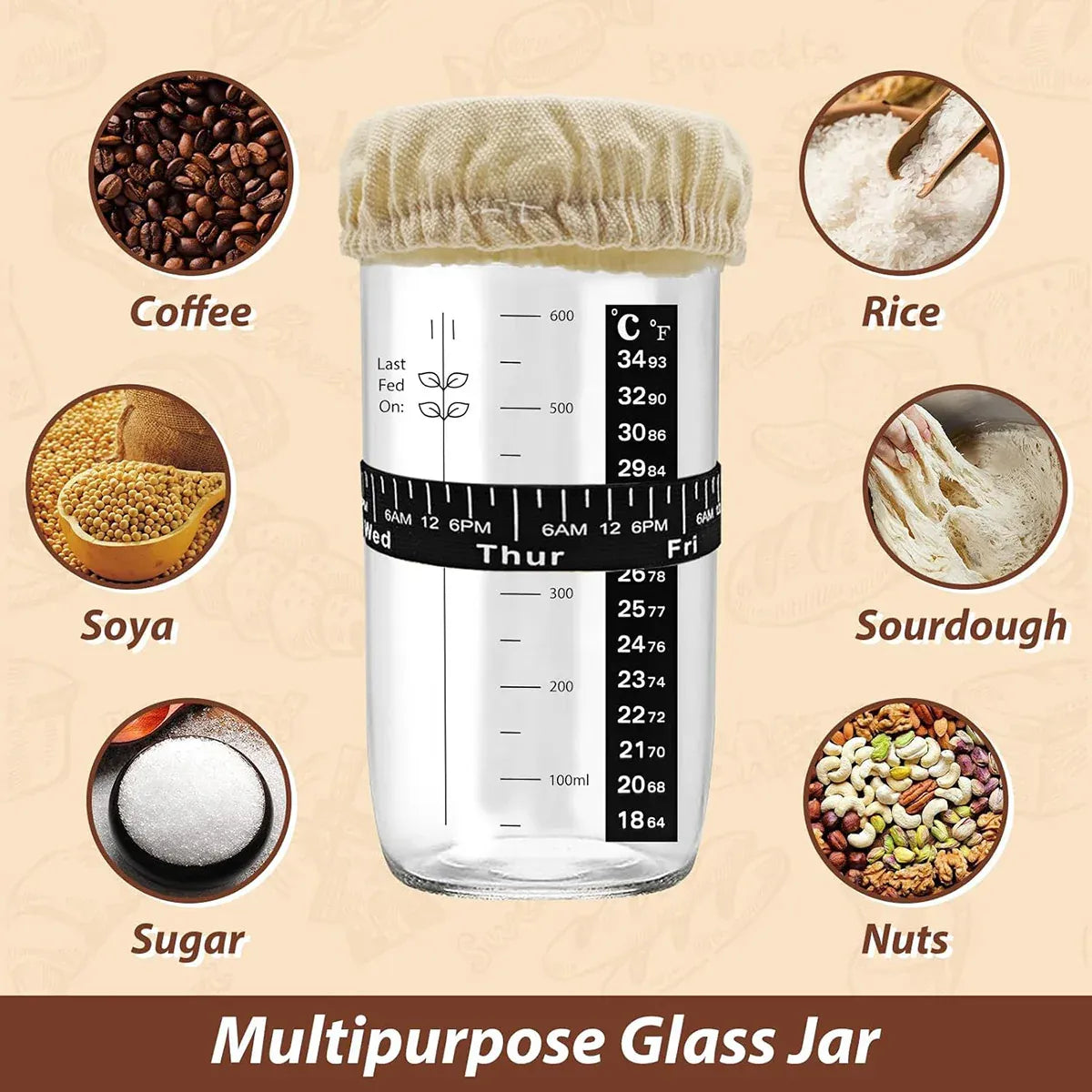 Premium 24oz Glass Fermentation Jar Kit – with Spatula