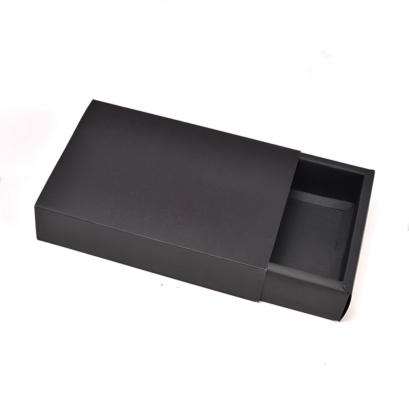 Premium 25 Pack Black Kraft Drawer Jewellery Gift Boxes 25x8x4cm