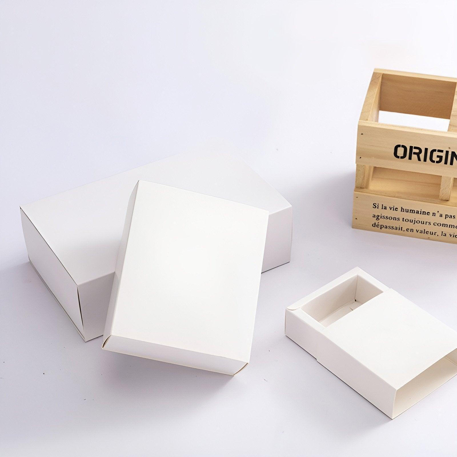 25X Cardboard Drawer Gift Boxes for Jewelry & Gifts with Pull-Out Design - White - SuperSaverAU - view 3
