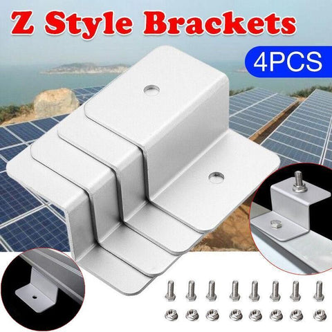 Premium Solar Panel Z-Bracket Mounting Kit – Aluminium 4 Pack