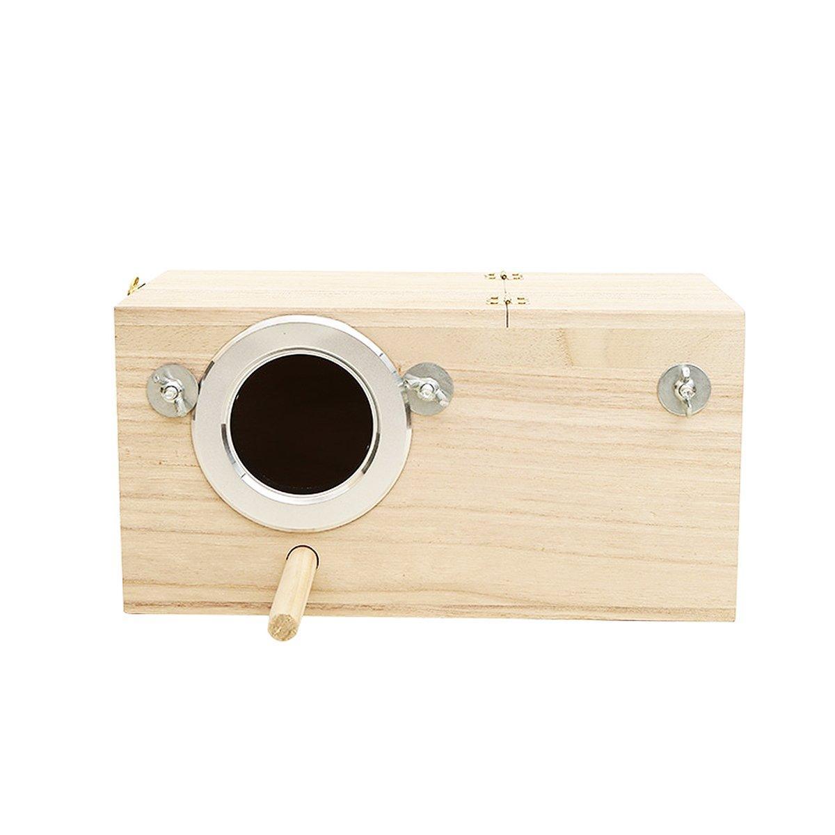 Premium Wooden Bird Breeding Nest Box - Small 19.5 x 12 x 12cm