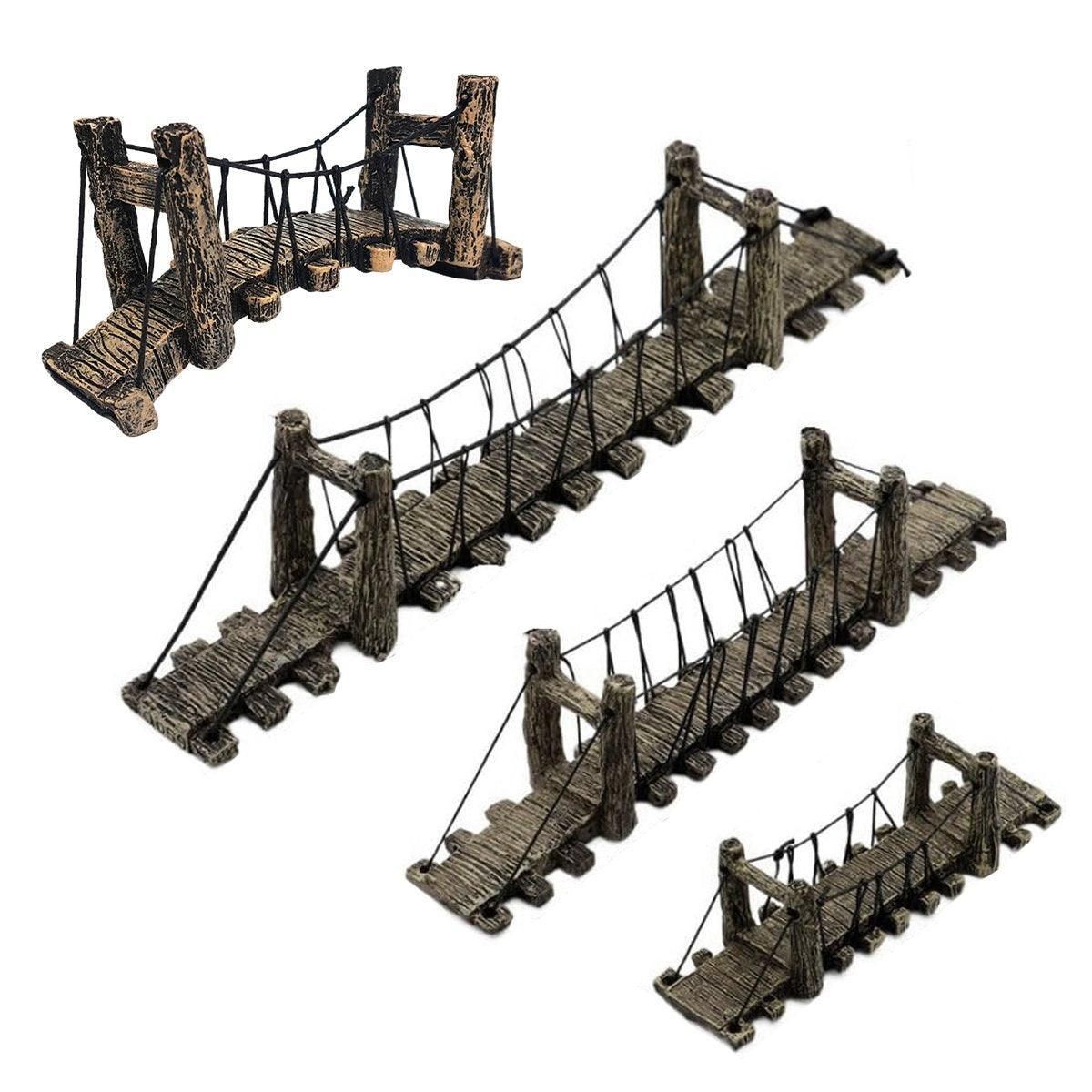 Premium Resin Suspension Bridge Aquarium Decoration - Medium