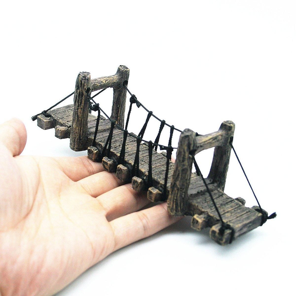 Premium Resin Suspension Bridge Aquarium Decoration - Medium