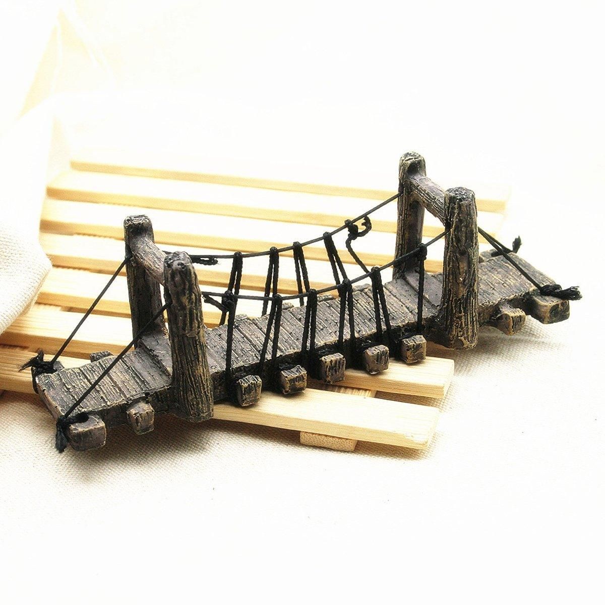 Premium Resin Suspension Bridge Aquarium Decoration - Medium