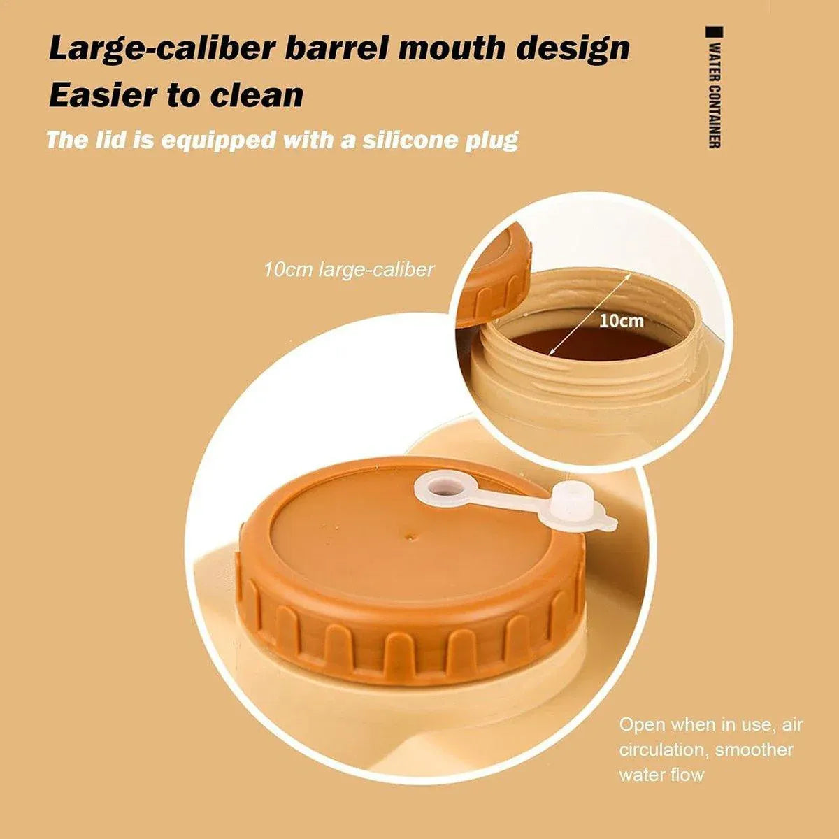 Premium 20L Camping Water Container with Tap - Beige