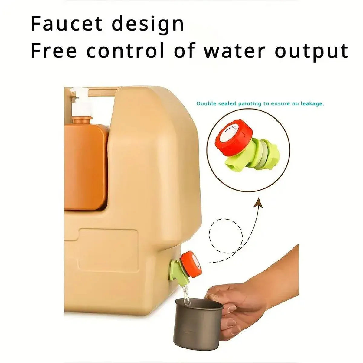 Premium 20L Camping Water Container with Tap - Beige