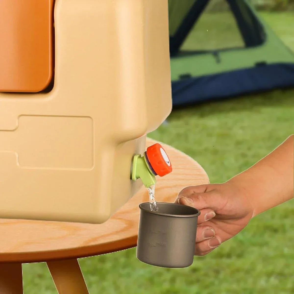 Premium 20L Camping Water Container with Tap - Beige