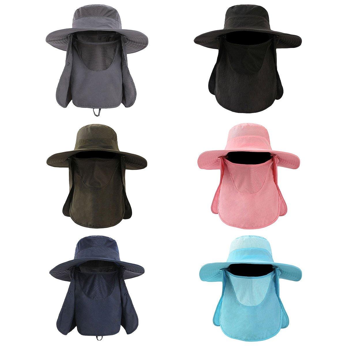 Premium Navy 2 Pack Outdoor Fisherman Sun Protection Hats UPF 50+